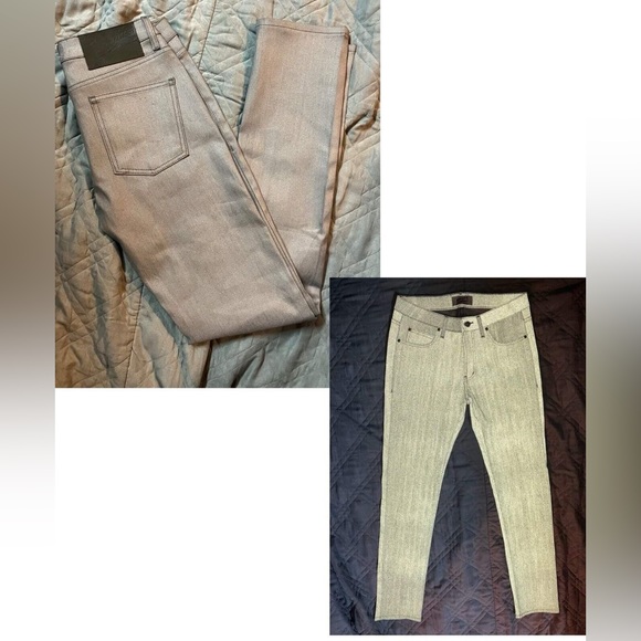 Naked and Famous Reflective Denim in Super Guy Rigid Jeans - 33x34 Grey Stretch